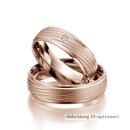 Trauringe Rotgold mit Brillant