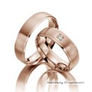 Trauringe Rotgold mit Brillant