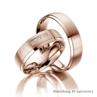Trauringe Rotgold mit Brillant
