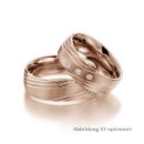 Trauringe Rotgold mit Brillant