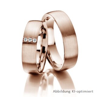 Trauringe Rotgold mit Brillant