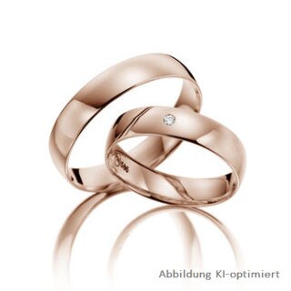 Trauringe Rotgold mit Brillant