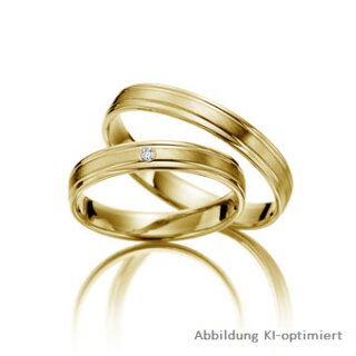 Trauringe Gelbgold mit Brillant
