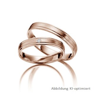 Trauringe Rotgold mit Brillant