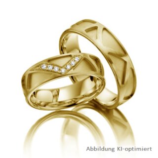 Trauringe Gelbgold mit Brillant