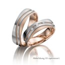 Trauringe Weißgold/Rotgold mit Brillant