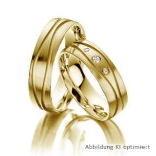 Trauringe Gelbgold mit Brillant