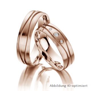 Trauringe Rotgold mit Brillant
