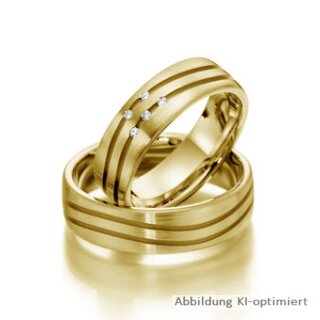 Trauringe Gelbgold mit Brillant