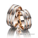 Trauringe Weißgold/Rotgold mit Brillant