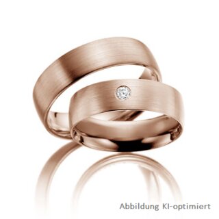 Trauringe Rotgold mit Brillant