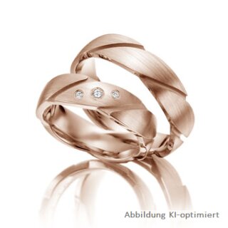 Trauringe Rotgold mit Brillant