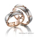 Trauringe Weißgold/Rotgold mit Brillant