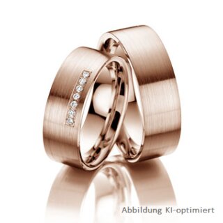 Trauringe Rotgold mit Brillant
