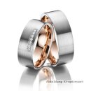 Trauringe Weißgold/Rotgold mit Brillant