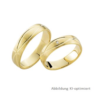 Trauringe Gelbgold mit Brillant