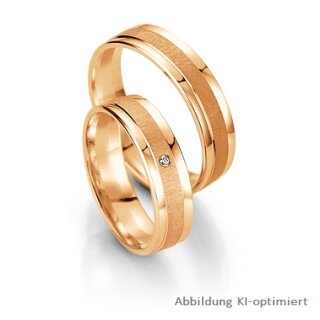 Trauringe Rotgold mit Brillant