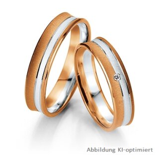 Trauringe Weißgold/Rotgold mit Brillant