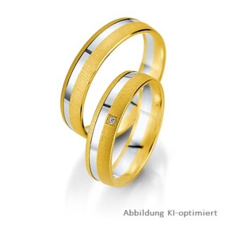 Trauringe Weißgold/Gelbgold mit Brillant