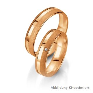 Trauringe Rotgold mit Brillant