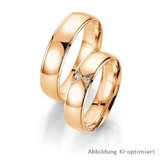 Trauringe Rotgold mit Brillant