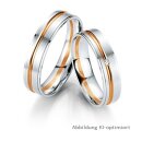 Trauringe Weißgold/Rotgold mit Brillant
