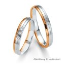 Trauringe Weißgold/Rotgold mit Brillant