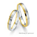 Trauringe Weißgold/Gelbgold mit Brillant