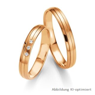 Trauringe Rotgold mit Brillant