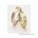 Trauringe Weißgold/Gelbgold mit Brillant