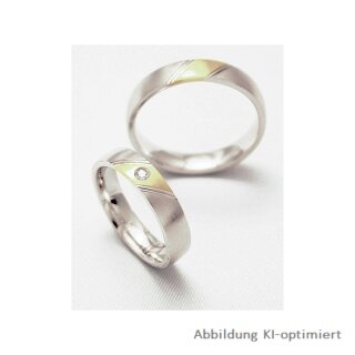 Trauringe Weißgold/Gelbgold mit Brillant