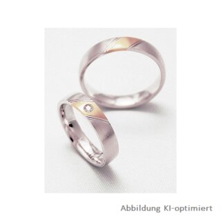 Trauringe Weißgold/Rotgold mit Brillant
