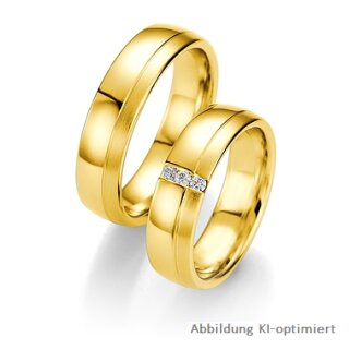 Trauringe Gelbgold mit Brillant