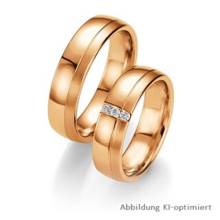 Trauringe Rotgold mit Brillant