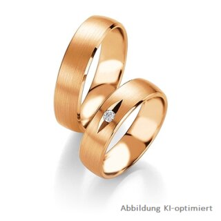 Trauringe Rotgold mit Brillant