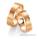 Eheringe einfarbig Rotgold mit Diamant
