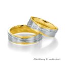 Eheringe bicolor 585er Weißgold/Gelbgold mit Diamant