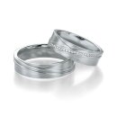 Eheringe einfarbig Weißgold mit Diamant