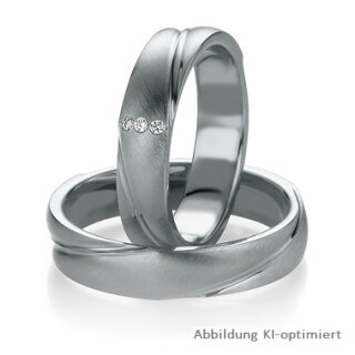 Eheringe einfarbig Platin mit Diamant