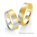 Eheringe bicolor Weißgold/Gelbgold mit Diamant