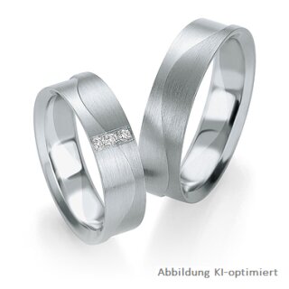 Eheringe einfarbig Platin mit Diamant