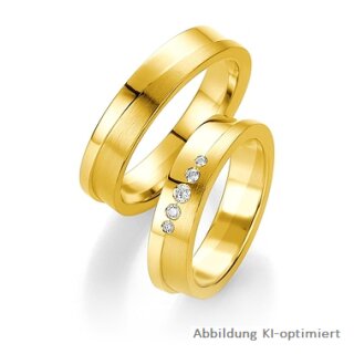 Eheringe einfarbig 375er Gelbgold mit Diamant
