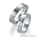 Eheringe einfarbig Platin mit Diamant