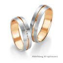 Eheringe zweifarbig 585er Weißgold/Rotgold mit Diamant