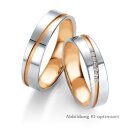 Eheringe zweifarbig 585er Weißgold/Rotgold mit Diamant