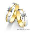 Eheringe zweifarbig 585er Weißgold/Gelbgold mit...