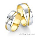 Eheringe zweifarbig 585er Weißgold/Gelbgold mit...