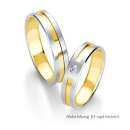 Eheringe bicolor Weißgold/Gelbgold mit Brillant