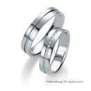 Eheringe einfarbig Platin mit Diamant