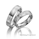 Trauringe einfarbig Platin mit Brillant